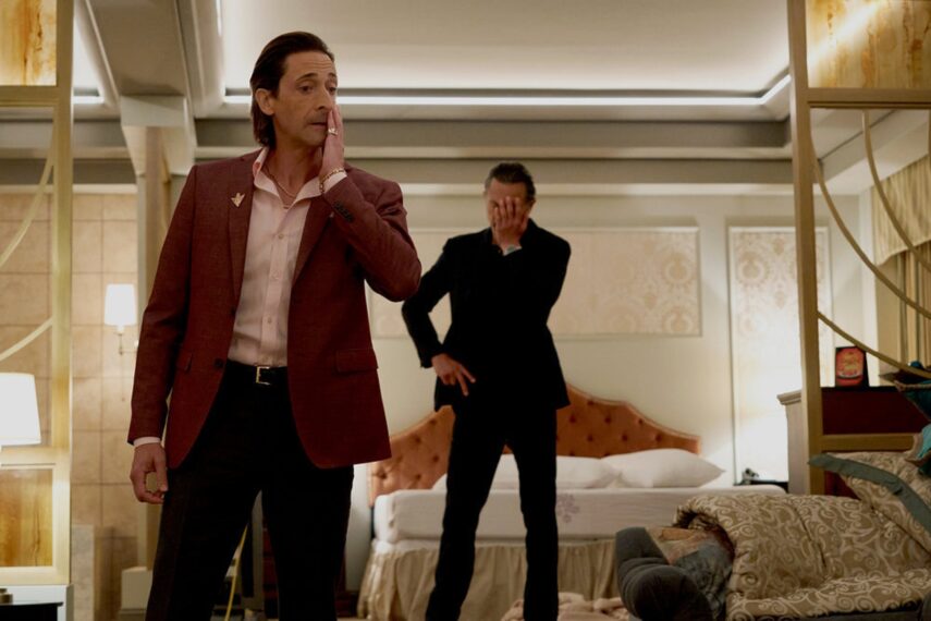 Adrien Brody and Benjamin Bratt in 'Poker Face'