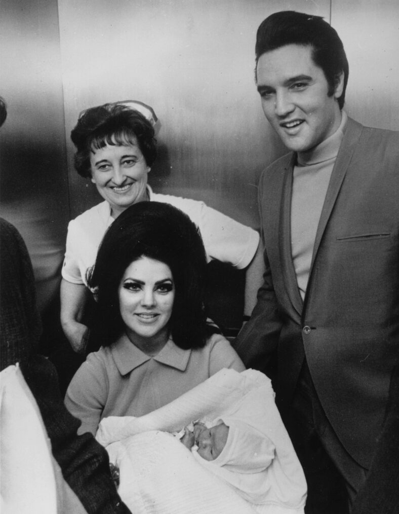 Lisa Marie Presley with her parents Priscilla and Elvis