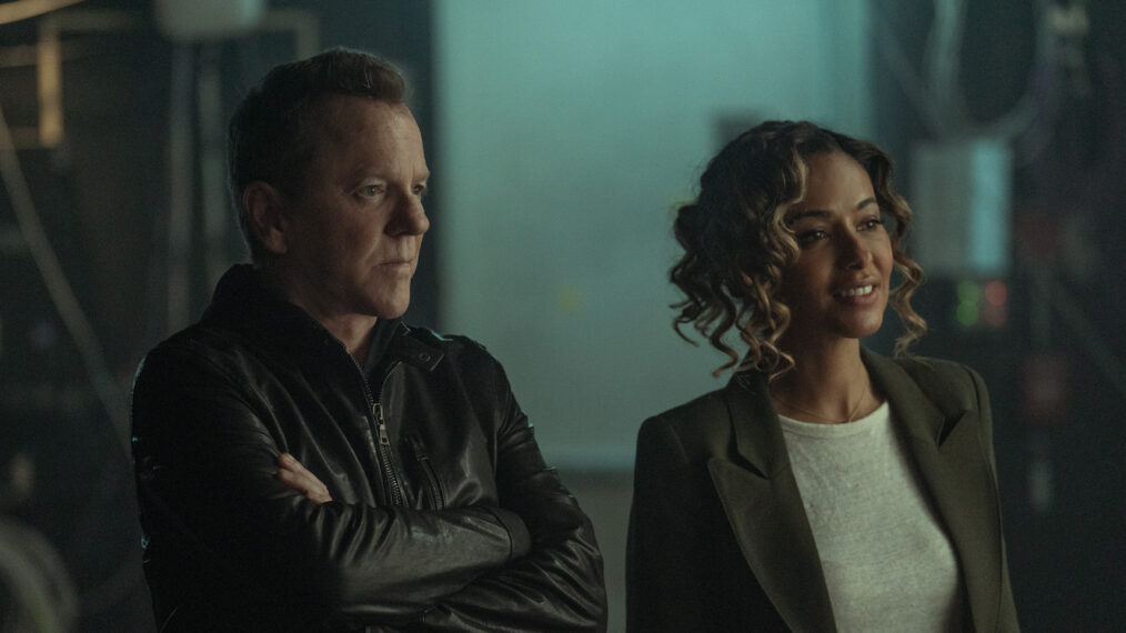 Kiefer Sutherland and Meta Golding in 'Rabbit Hole'