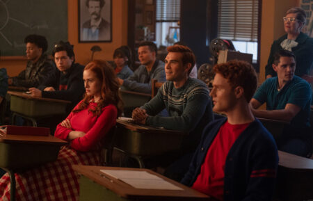 Cole Sprouse, Madelaine Petsch, KJ Apa, Casey Cott, and Nicholas Barasch in 'Riverdale'