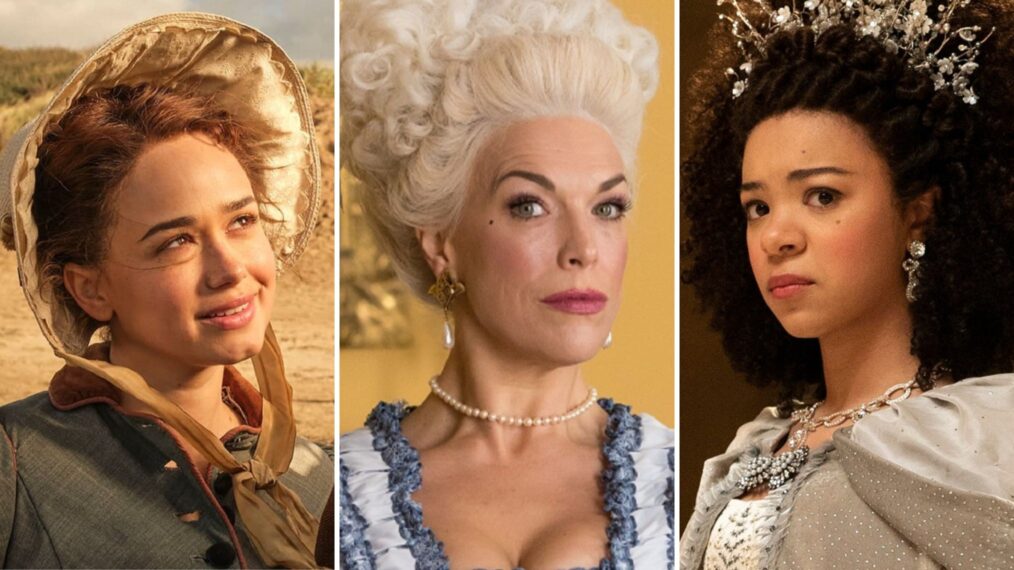 Rose Williams for 'Sanditon,' Hannah Waddingham for 'Tom Jones,' and India Amarteifio for 'Queen Charlotte: A Bridgerton Story'