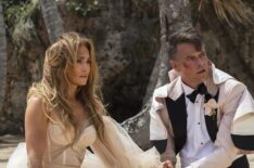 Jennifer Lopez as Darcy Rivera and Josh Duhamel as Tom Fowler in Shotgun Wedding