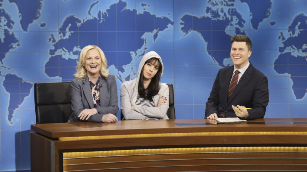 Saturday Night Live - Amy Poehler, Aubrey Plaza, Colin Jost