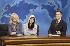 Saturday Night Live - Amy Poehler, Aubrey Plaza, Colin Jost