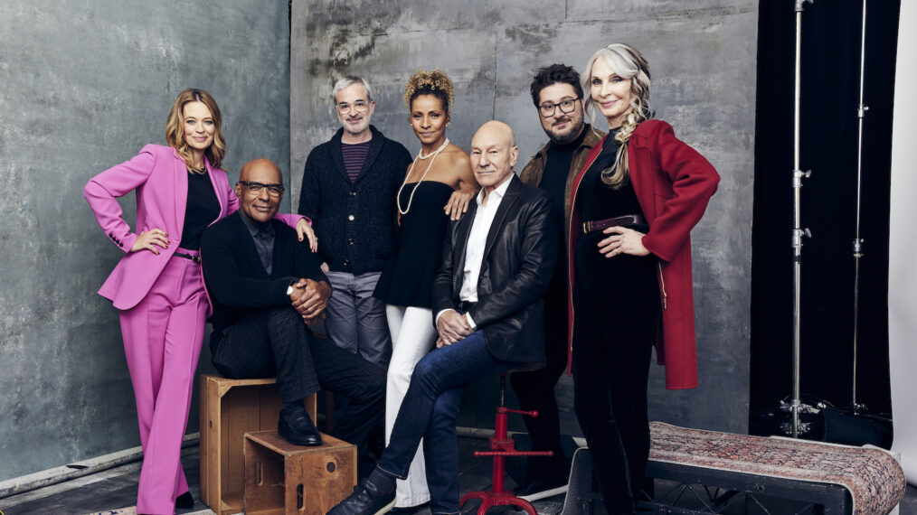 Jeri Ryan, Michael Dorn, Alex Kurtzman, Michelle Hurd, Patrick Stewart, Terry Matalas, and Gates McFadden of 'Star Trek: Picard'