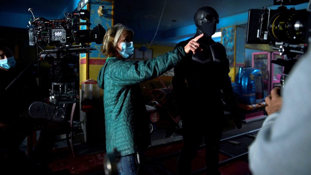 Sarah Boyd directs Nathan Mitchell in 'The Boys' Season 3