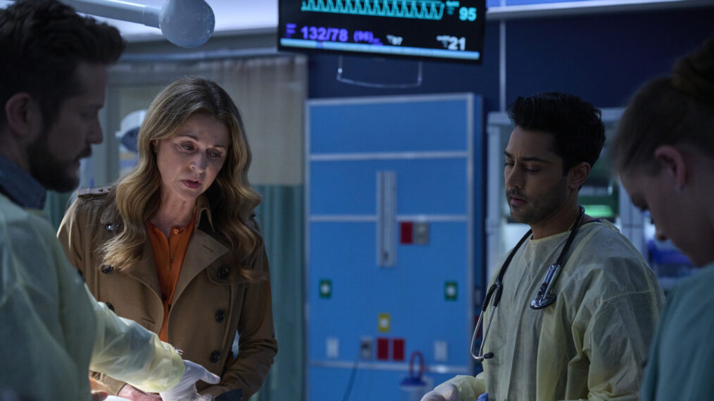 Jane Leeves and Manish Dayal in 'The Resident'