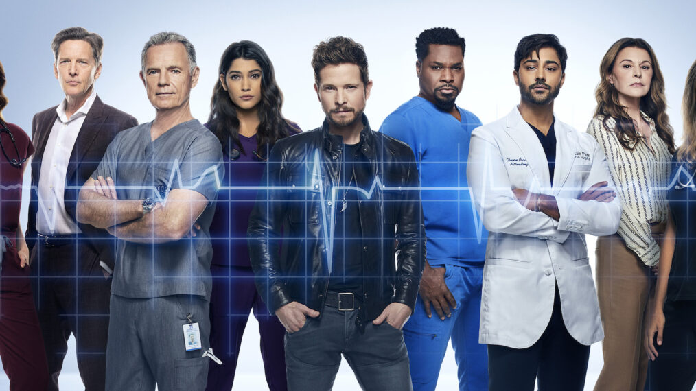 Kaley Ronayne, Andrew McCarthy, Bruce Greenwood, Anuja Joshi, Matt Czuchry, Malcolm-Jamal Warner, Manish Dayal, Jane Leaves, and Jessica Lucas in 'The Resident'