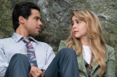 Carlos Valdes and Mae Whitman in 'Up Here'