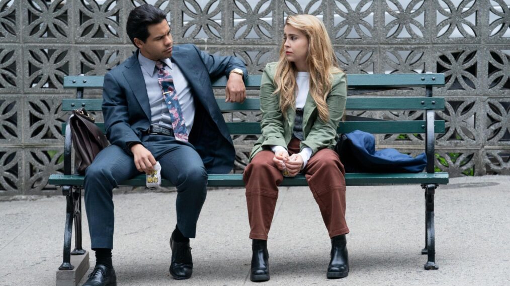 Carlos Valdes and Mae Whitman in 'Up Here'