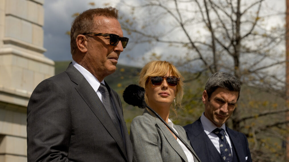 Kevin Costner, Kelly Reilly, and Wes Bentley in 'Yellowstone'