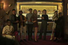 Ozioma Whenu, Ben Wiggins, Dario Coates, Lukas Gage, Tilly Keeper, Charlotte Ritchie & Niccy Lin in 'You' Season 4