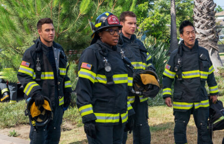 Ryan Guzman, Aisha Hinds, Oliver Stark and Kenneth Choi in '9-1-1'