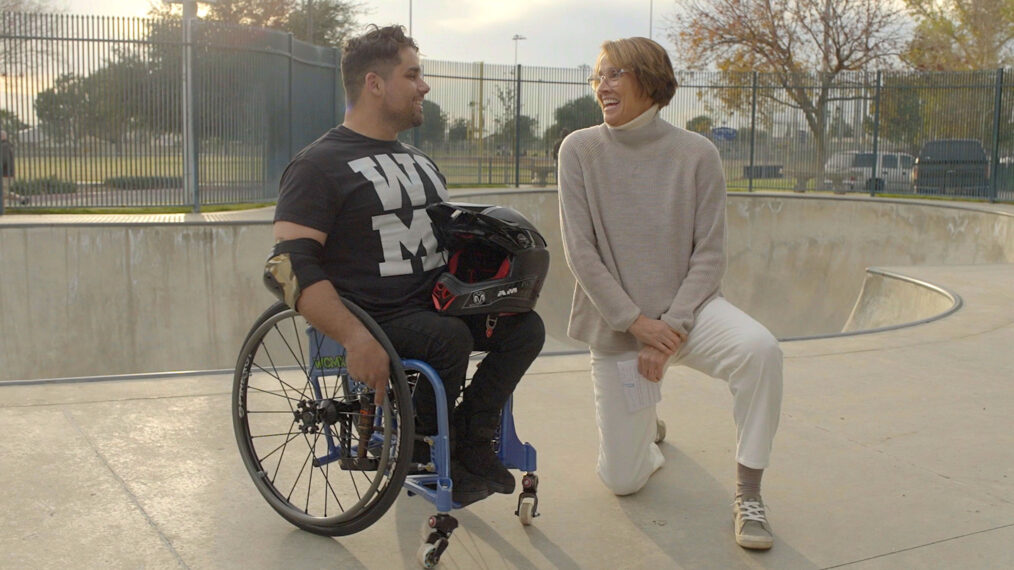 Aaron Fotheringham and correspondent Mary Carillo - 'Real Sports With Bryant Gumbel'