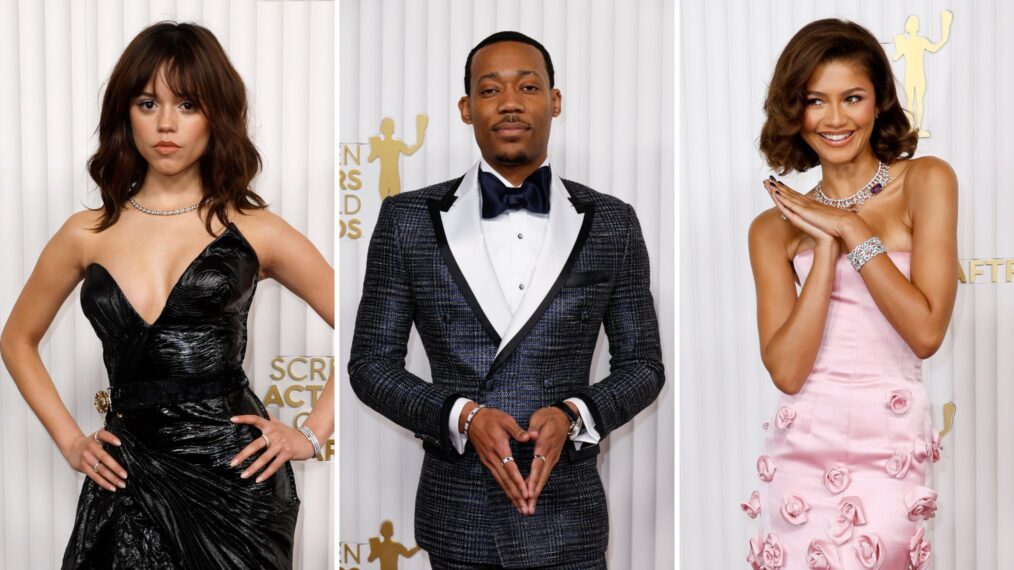 Jenna Ortega, Tyler James Williams, and Zendaya at the 2023 SAG Awards