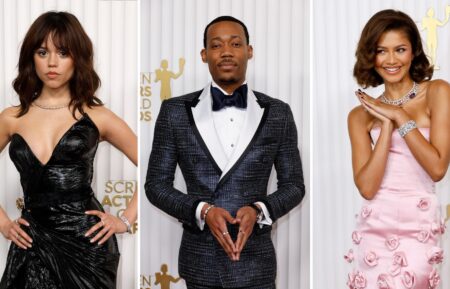 Jenna Ortega, Tyler James Williams, and Zendaya at the 2023 SAG Awards