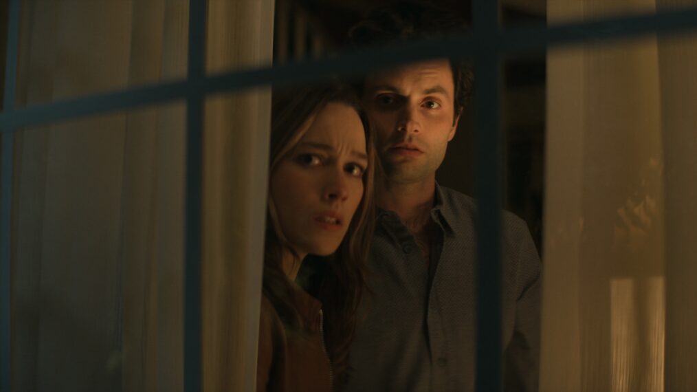 You - Penn Badgley as Joe Goldberg and Victoria Pedretti as Love Quinn