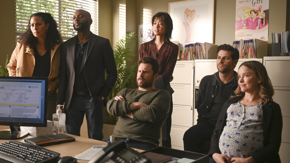 Christina Moses, Romany Malco, Grace Park, James Roday Rodriguez, David Giuntoli, and Allison Miller in 'A Million Little Things'