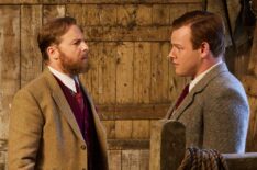 Samuel West as Siegfried Farnon and Callum Woodhouse as Tristan Farnon in All Creatures Great and Small