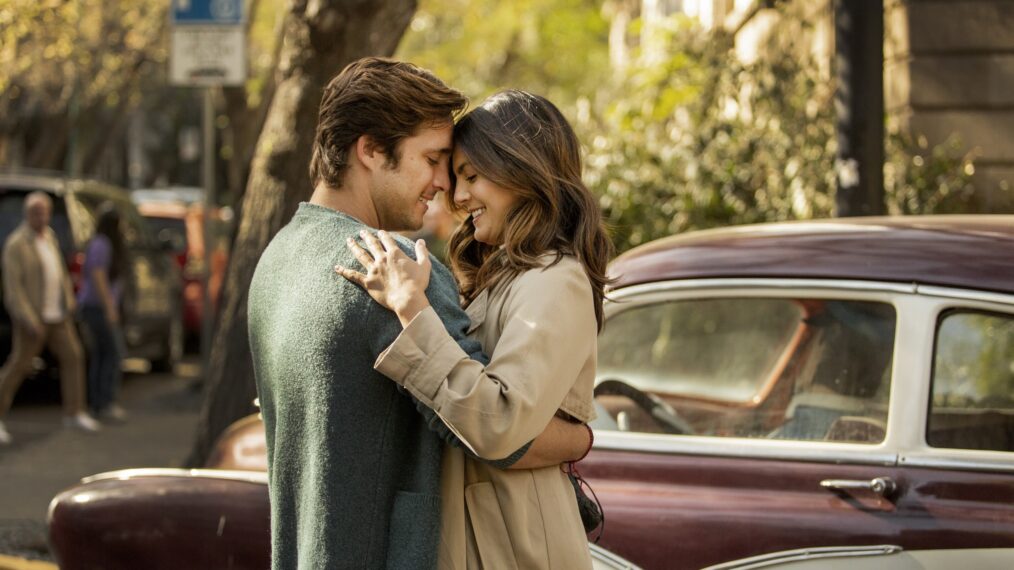 Diego Boneta and Monica Barbaro in 'At Midnight'