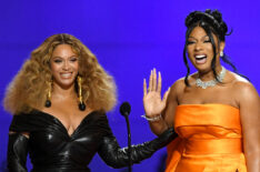 Beyonce & Megan Thee Stallion at the 2021 Grammys