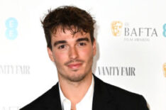 Corey Mylchreest attends a EE British Academy Film Awards 2023 pre-party