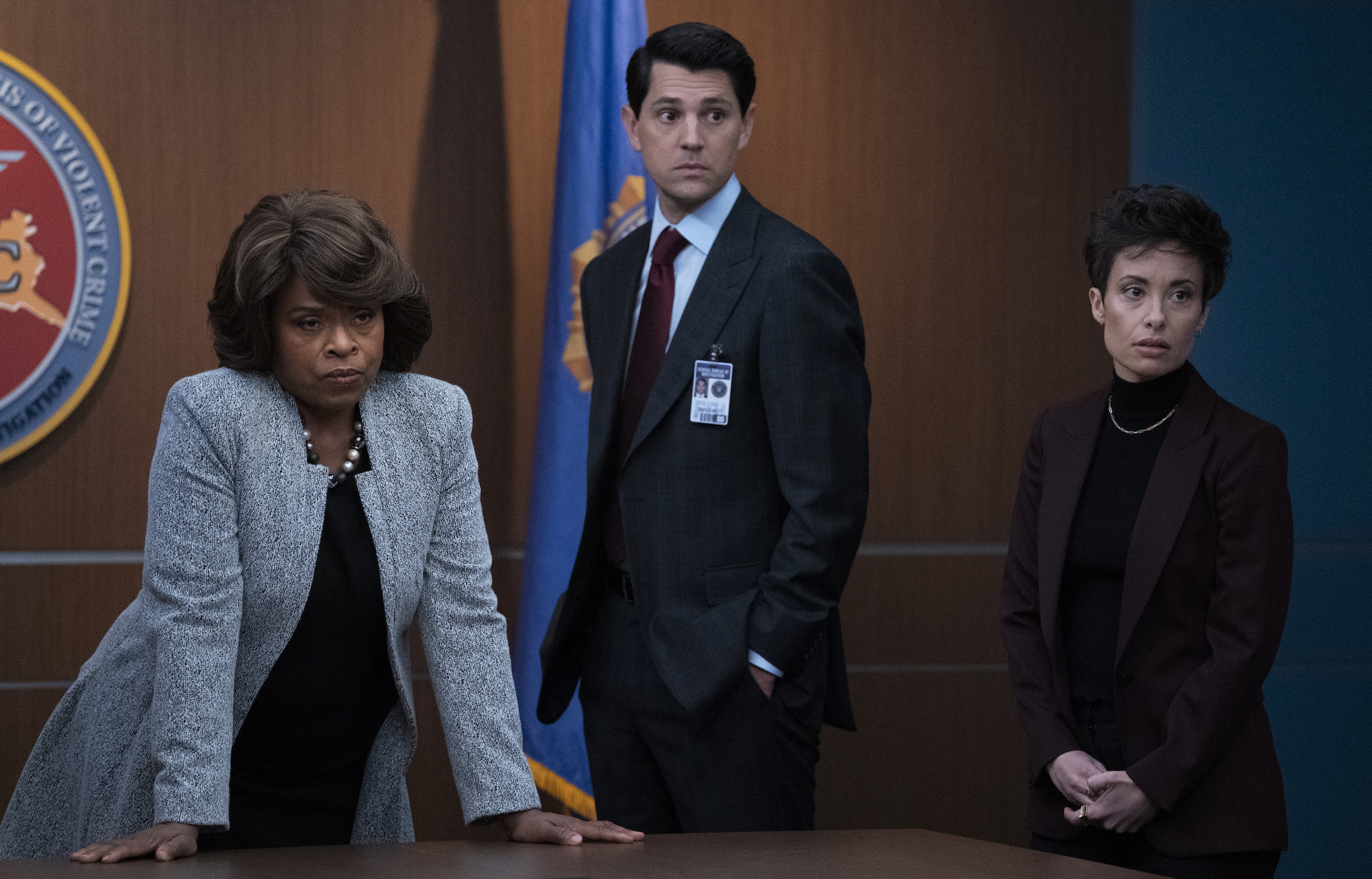Monnae Michaell, Nicholas D'Agosto, and Nicole Pacent in 'Criminal Minds: Evolution'