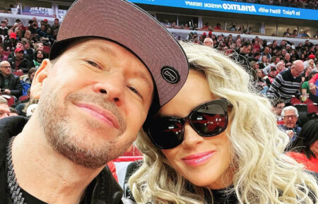 Donnie Wahlberg and Jenny McCarthy at NBA game