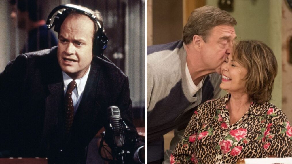 Kelsey Grammer in 'Frasier' (L); John Goodman & Roseanne Barr in 'Roseanne' reboot (R)