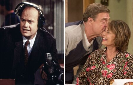 Kelsey Grammer in 'Frasier' (L); John Goodman & Roseanne Barr in 'Roseanne' reboot (R)