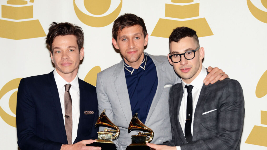 Nate Ruess, Andrew Dost, and Jack Antonoff of Fun at the 55th Annual Grammy Awards in 2013