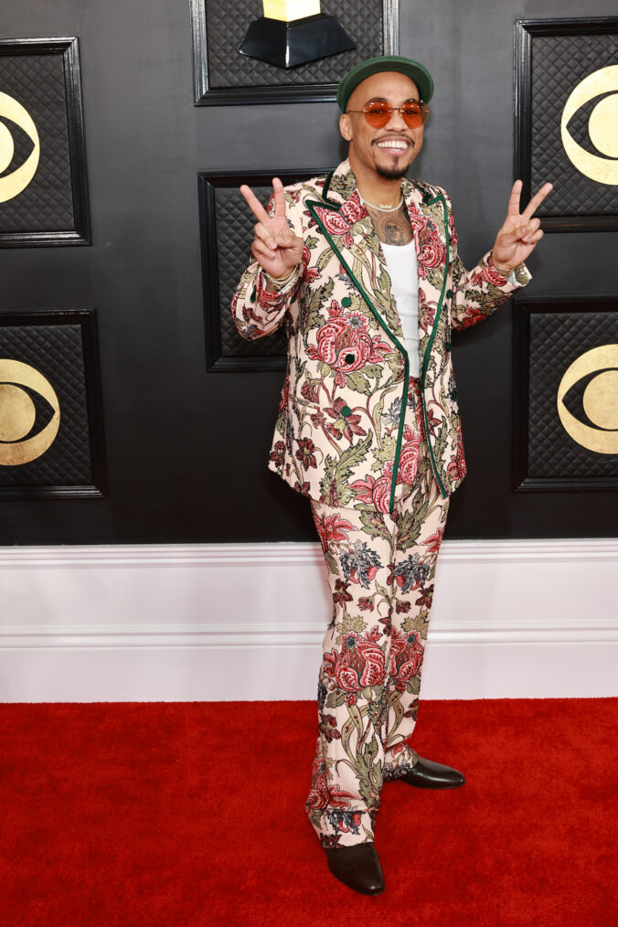 Anderson .Paak showed up in a wallpaper print flowered suit at the 2023 Grammys