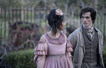 Shalom Brune-Franklin and Fionn Whitehead in 'Great Expectations'