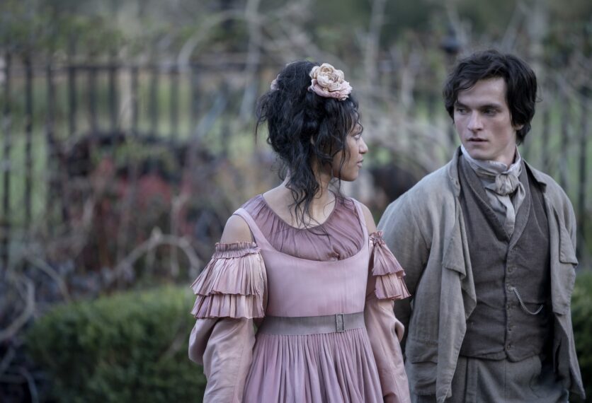 Shalom Brune-Franklin and Fionn Whitehead in 'Great Expectations'