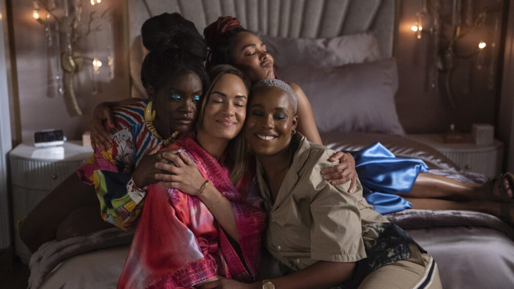 Shoniqua Shandai (Angie), Grace Byers (Quinn), Meagan Good (Camille) & Jerrie Johnson (Tye) in 'Harlem' Season 2