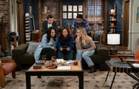 Tom Ainsley, Francia Raisa, Tien Tran, Suraj Sharma, and Hilary Duff in 'How I Met Your Father'