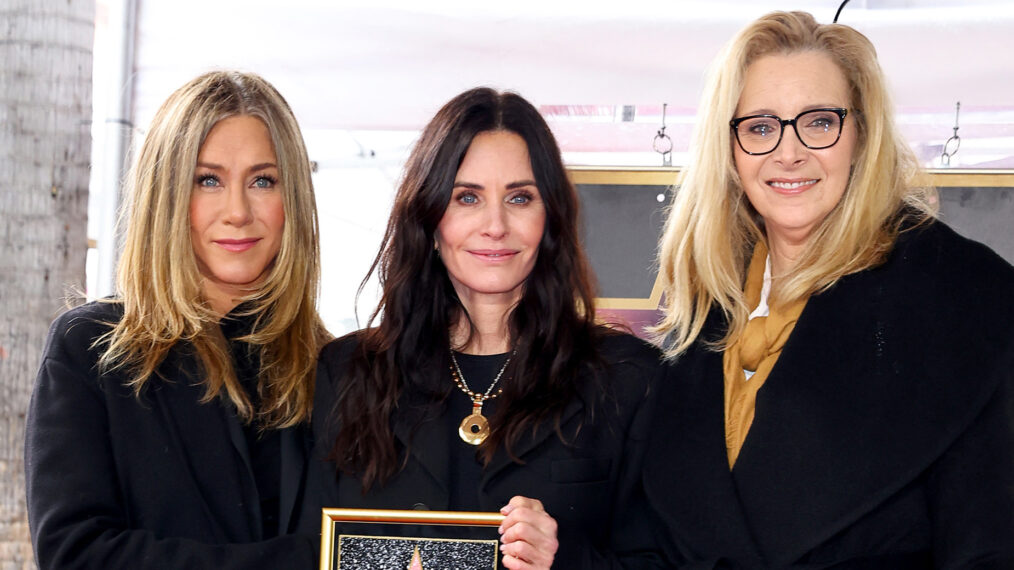 Jennifer Aniston, Courteney Cox and Lisa Kudrow attend the Hollywood Walk of Fame Star Ceremony for Courteney Cox