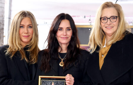 Jennifer Aniston, Courteney Cox and Lisa Kudrow attend the Hollywood Walk of Fame Star Ceremony for Courteney Cox