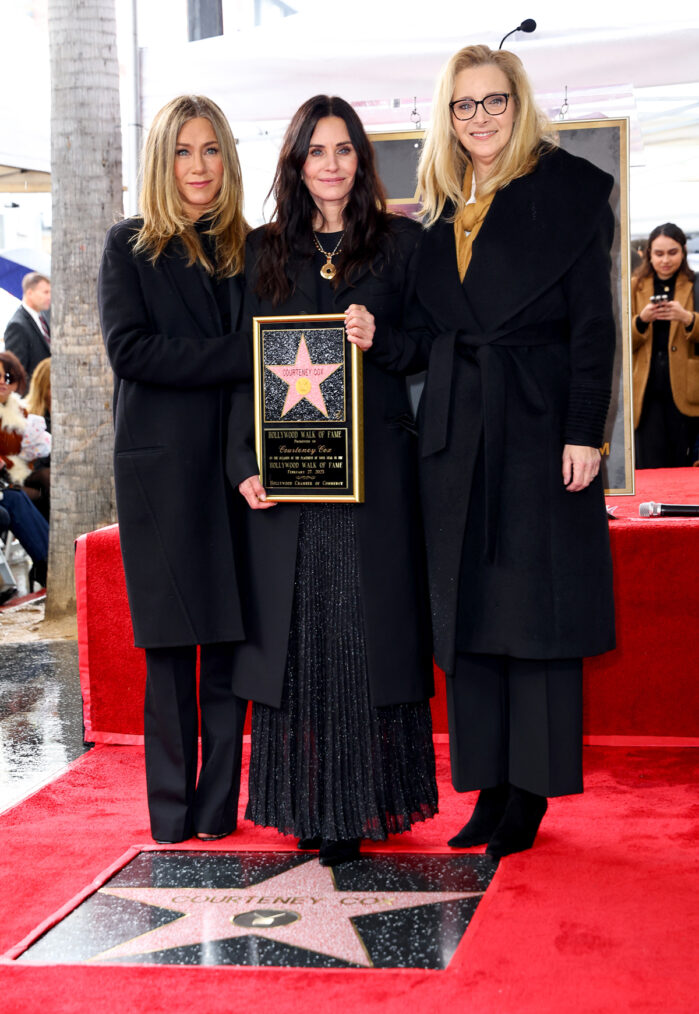 Courteney Cox, Honored With Star On The Hollywood Walk Of Fame, with Jennifer Aniston and Lisa Kudrow