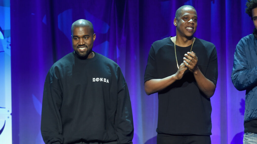 Kanye West & Jay-Z at Tidal launch event in 2015