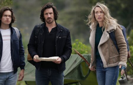 Jack Martin, Eoin Macken, and Natalie Zea in 'La Brea' Season 2