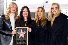 Laura Dern, Courteney Cox, Jennifer Aniston and Lisa Kudrow honoring Cox for her Hollywood Walk of Fame Star