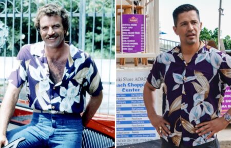 Tom Selleck as Magnum, Jay Hernandez as Magnum in 'Magnum P.I.'