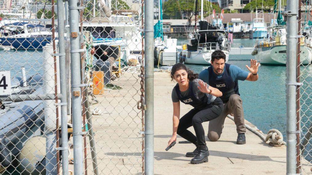 Yasmine Al-Bustami and Noah Mills in 'NCIS: Hawai'i'