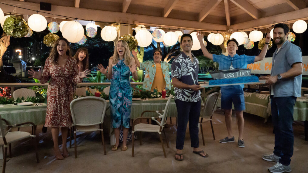 Vanessa Lachey, Seana Kofoed, Tori Anderson, Jason Antoon, Alex Tarrant, Danny Kang, and Noah Mills in 'NCIS: Hawai'i'