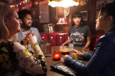 Lauren Ash, Josh Banday, Hannah Simone, and Gina Rodriguez in 'Not Dead Yet'