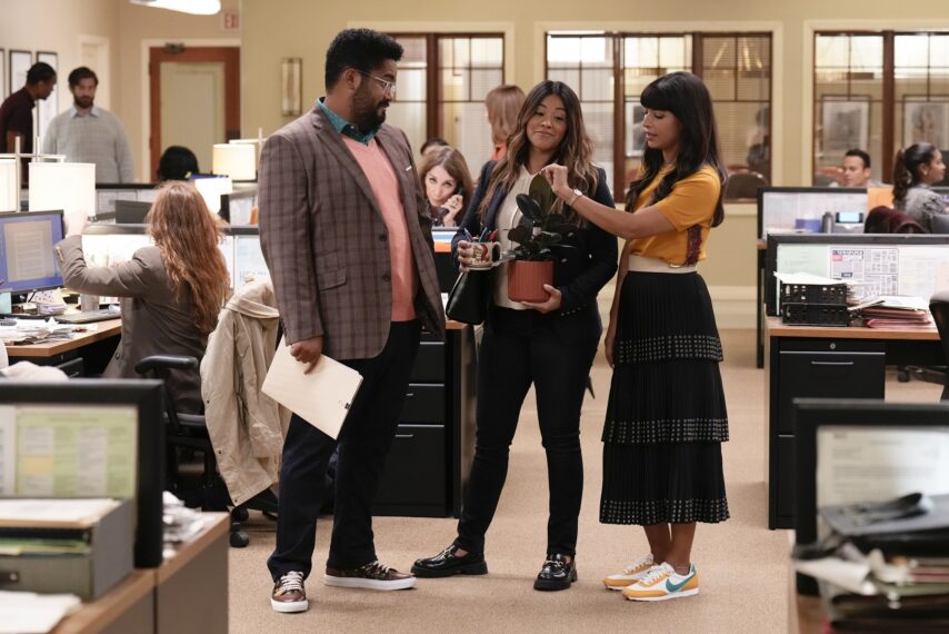 Josh Banday, Gina Rodriguez, and Hannah Simone in 'Not Dead Yet'