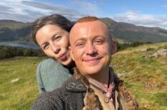 Caitriona Balfe and John Bell behind the scenes of 'Outlander' Season 7