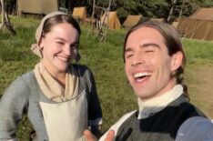 Joey Phillips and Izzy Meikle-Small behind the scenes of 'Outlander' Season 7