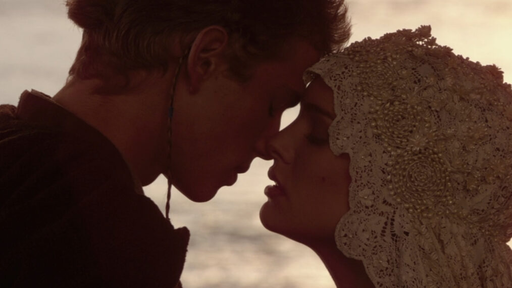 Hayden Christensen as Anakin Skywalker, Natalie Portman as Padme Amidala